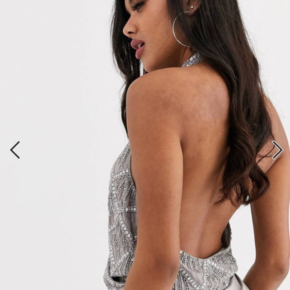 NWT ASOS Embellished Halter Bodysuit - Picture 4 of 8